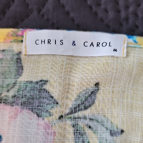 NWT Size Medium Chris & Carol Yellow Floral Dress - Picture 3 of 7